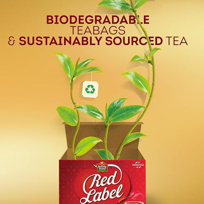 Red Label Tea by Brooke Bond | Loose Tea | Black Tea | Compatible for Chai & Milk | Premium Blend | Refreshing Taste | 900 Grams (Pack of 4)