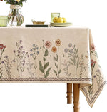 Load image into Gallery viewer, Designer Off White Linen Extra Long Rectangle Tablecloth,Floral Elegant Table Cloth,Stain Resistant Vintage Decor Tablecloths for Dining Thanksgiving Kitchen Party,63"*110"-Serenity G