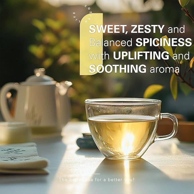 WT WEETEE Lemon & Ginger Herbal Tea, 100% Natural Ingredients, Made With Lemongrass, 100 Count Caffeine-Free Tea Bags