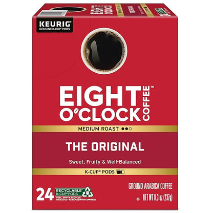Eight O'Clock Coffee The Original Keurig Single-Serve K-Cup Pods, Medium Roast Coffee, 96 Count (4 Packs of 24)