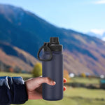 Load image into Gallery viewer, DOMICARE 16 oz Kids Water Bottle for School Stainless Steel Double Wall Vacuum Insulated Water Bottle with Straw lids &amp; Spout Lid, Leakproof BPA Free (Navy,8)