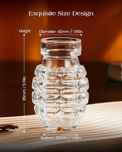 Kollea Grenade Shaped Shot Glass Set, Funny Shot Cups with Heavy Base for Whiskey, Tequila, Vodka, Liquor, 21st Birthday Gifts for Men Dad, Military Men Cave Decor, 3.7 Oz Bartender, 4 Pcs, Christmas