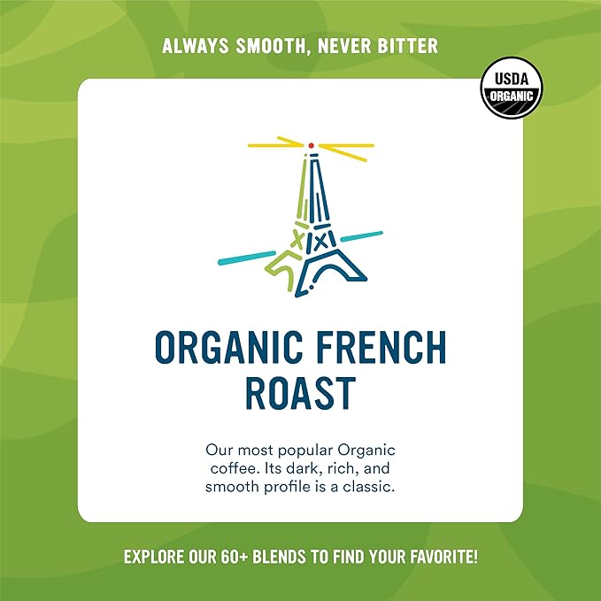 Cameron's Coffee Roasted Whole Bean Coffee, Organic French Roast, 4 Pound