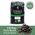 Load image into Gallery viewer, The Bean Organic Coffee Company Water Processed DECAF IL Chicco (Traditional Italian Roast), Dark Roast, Whole Bean Coffee, 5-Pound Bag