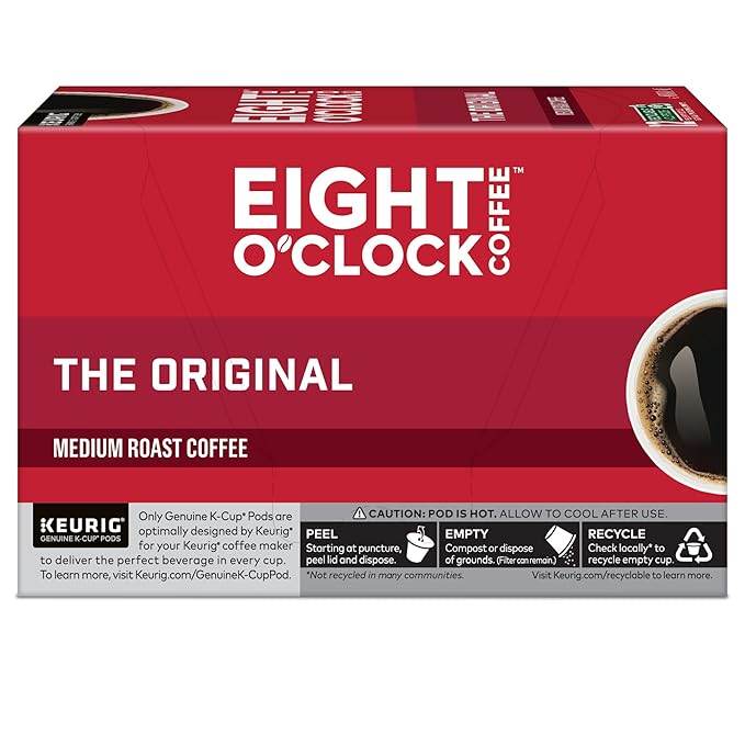 Eight O'Clock Coffee The Original, Keurig Single Serve K-Cup Pods, Medium Roast, 72 Count (6 Packs of 12)