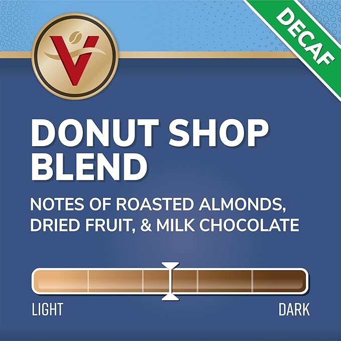 Victor Allen's Coffee Decaf Donut Shop, 12 Count, Medium Roast, Single Serve Coffee Pods for Keurig K-Cup Brewers (Pack of 2)