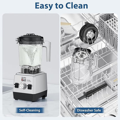 Aeitto Blenders for Kitchen with 68Oz. Large Capacity, 1800W Max Power Smoothie Blender, 3 Preset Programs & 7 Speeds, Professional Countertop Blender for Smoothies, Ice Crush, Frozen Drinks, Silver