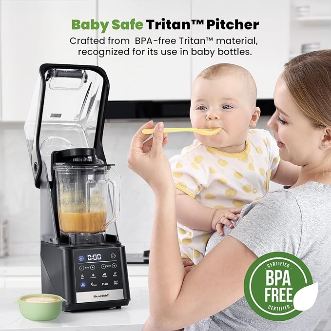 Commercial Blender, 1500W Vacuum Blender for Less Foam, Professional-Grade Quiet Shield, Kitchen Timer, 9 Speeds, 6 Programs for Smoothies, Frozen Drinks, Self-Cleaning, 64oz Bulk Production