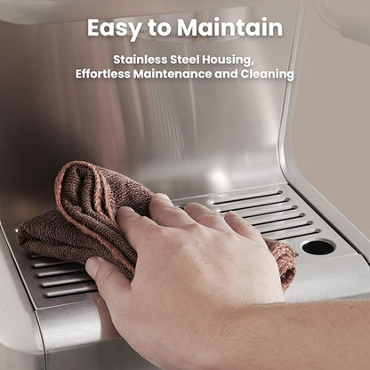 Gevi 58mm Commercial Grade Espresso Machine with PID Temp Control, Adjustable Shot/Temp, Powerful Steam Wand & Barista Kit - Ideal for Home & Café (EzBru 1000)