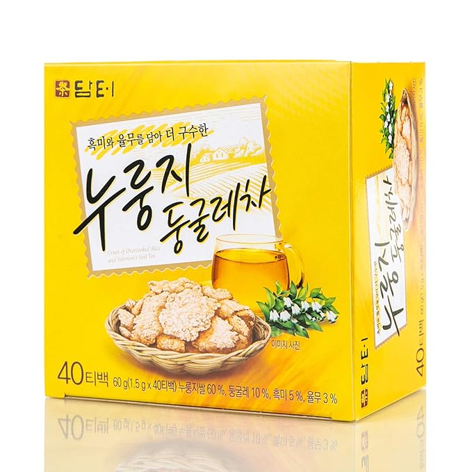 Damtuh Korean Roasted Rice & Solomon’s Seal Tea – Traditional Herbal Tea - Caffeine-Free, Sugar-Free, Non-Caloric, 40 Tea Bags (1.5g each)