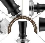 Load image into Gallery viewer, 53mm Espresso Tamper Set, Barista Tools Kit for Coffee Machine, Spring-Loaded 304 Stainless Steel Base 30lbs Coffee Calibrated Tamper and Distributer for Enjoying cafes Home Office hotels(53mm)