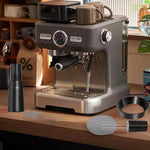 Load image into Gallery viewer, WDT Tool Espresso Distributor Accessory kit &amp;1.7mm Thickness 150μm Mesh Puck Screen &amp; 8 Magnets dosing ring Compatible with Breville Portafilter (WDT +54MM Black dosing ring&amp;puck screen)