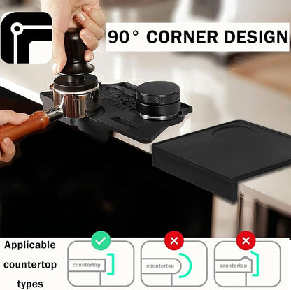 Espresso Tamping Mat - 2PCS Coffee Tamper Mat Food Grade Silicone 6mm Thick Waterproof Heat Resistant Tamp Mat Station for Espresso Machine Accessories, Multi-Use for 51/53/58mm Portafilters Matt