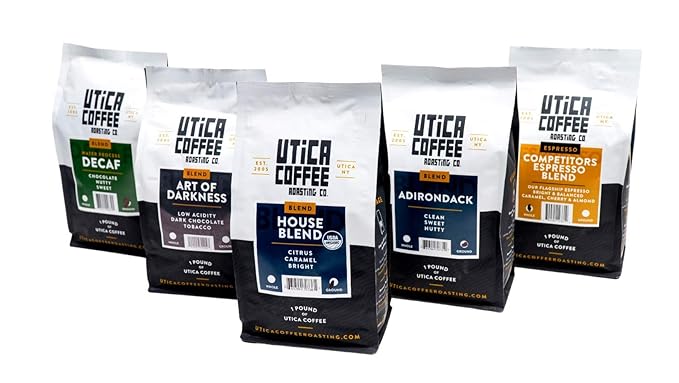 Utica Coffee Roasting Co. Decaf | Specialty Medium Roast Ground Coffee | 16 Oz Reclosable Bag