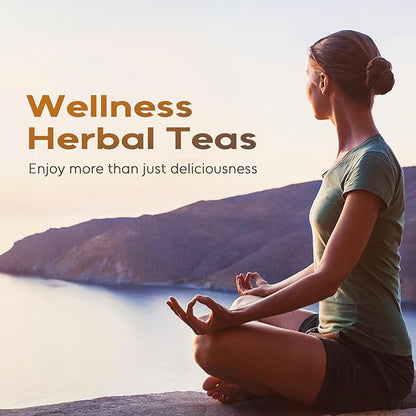 FullChea - Turmeric Ginger Cinnamon Tea Bags, 120 Teabags, 2g/bag - Premium Turmeric, Ginger, Cinnamon - Non-GMO - Caffeine-free - Aid Digestion & Boost Immunity