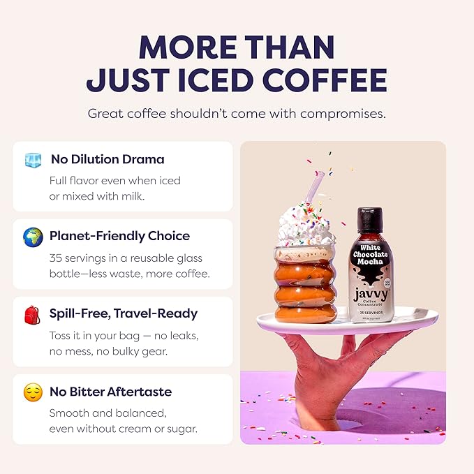 Coffee Concentrate - Limited Release Flavors - Cold Brew Coffee, Perfect for Hot or Iced Instant Coffees, Hot Drinks, Cold Brew Concentrate, 35 Servings - White Chocolate Mocha