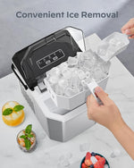 Load image into Gallery viewer, Silonn Ice Maker Countertop, Stainless Steel Portable Ice Machine with Carry Handle, Self-Cleaning Ice Makers with Basket and Scoop, 9 Cubes in 6 Mins, 26 lbs per Day