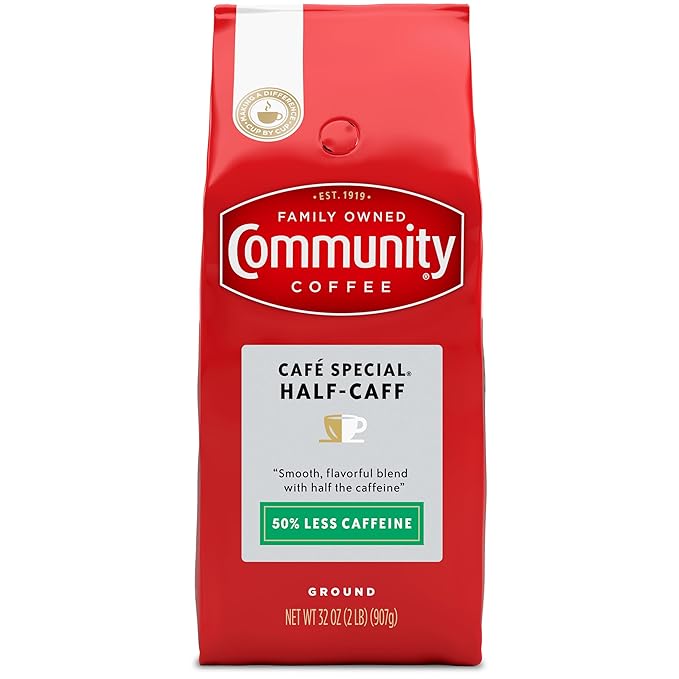 Community Coffee Cafe Special Half-Caff 32 Ounces, Medium Dark Roast Ground Coffee, 32 Ounce Bag (Pack of 1)