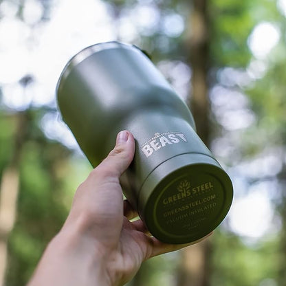 Beast 30 oz Tumbler Stainless Steel Vacuum Insulated Coffee Ice Cup Double Wall Travel Flask (Army Green)