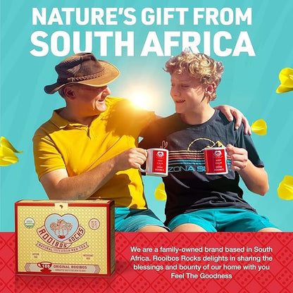 Organic Red Rooibos Tea Bags 100 Count - Naturally Sweet Herbal Tea Safe for Children & Pregnant Women - Low Tannin, Premium South African Caffeine Free Tea Bags Sustainably & Ethically Farmed