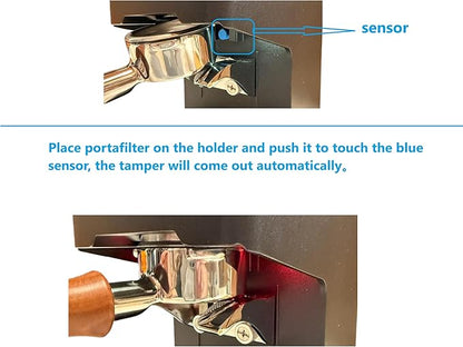 Electronic Automatic Coffee Tamper Machine - Precision Press for Perfect Espresso for Home & Commercial. Adjustable Pressure, Multi-Tamp, Hands Free Operation, Height Adjustable for Wide Range (Black)