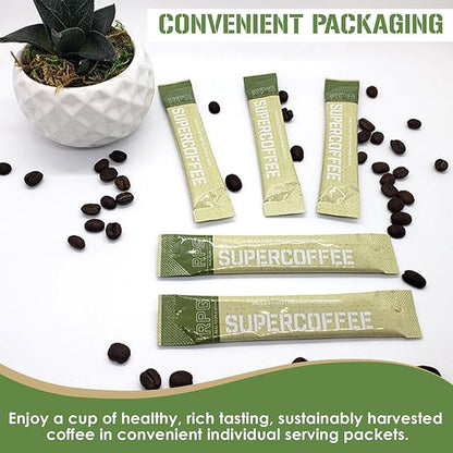 RPG Super Coffee Blend - 32 Sachets - Instant Coffee Packets Single Serve Packets Medium Dark Roast Flavor Instant Coffee Singles Individually Packaged Micro Ground