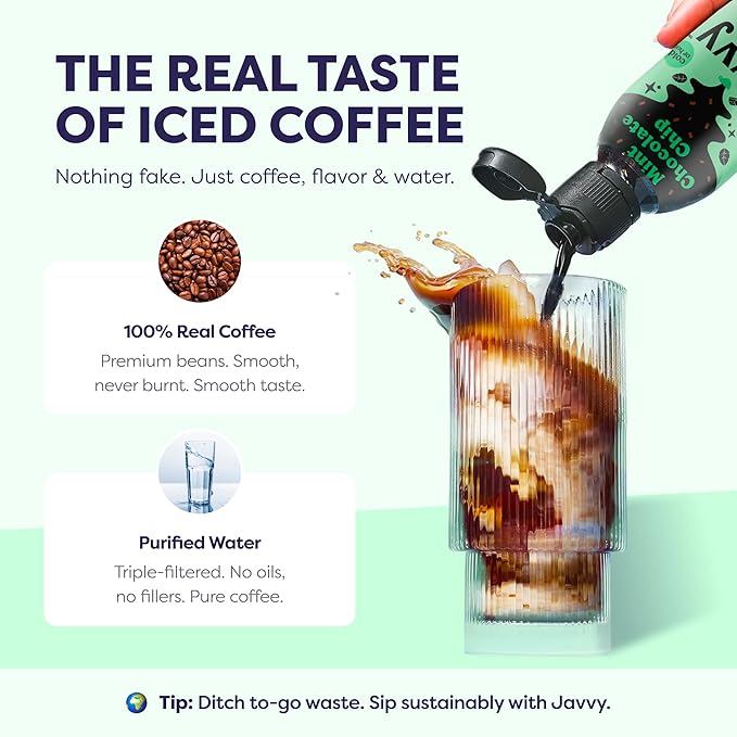 Coffee Concentrate - Limited Release Flavors - Cold Brew Coffee, Perfect for Hot or Iced Instant Coffees, Hot Drinks, Cold Brew Concentrate, 35 Servings - Mint Chocolate Chip