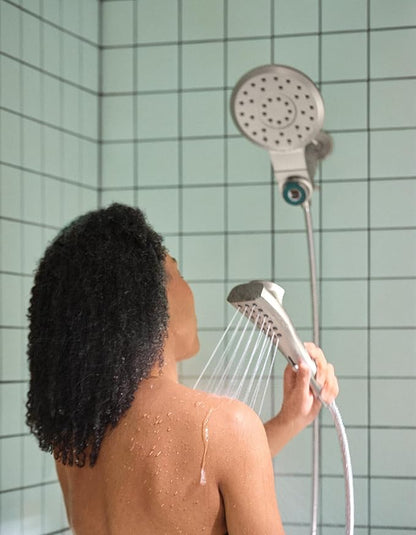 Moen Verso Spot Resist Nickel Round Rain Shower Head and Detachable Handshower Combination with Magnetix Docking System and 60-inch Metal Hose, 220C2SRN