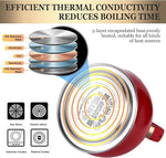 Load image into Gallery viewer, SUSTEAS Stove Top Whistling Tea Kettle - Food Grade Stainless Steel Teakettle Teapot with Cool Touch Ergonomic Handle, With 1 Silicone Pinch Mitt Included, 2.64 Quart(RED)