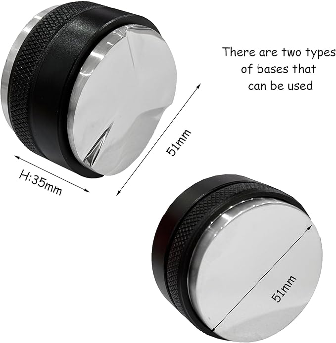 MIAO JIN 51mm Espresso Tamper Coffee Distributor & Hand Tamper Tool Dual 2 in 1 Espresso Distributor Fits All 51mm Espresso Portafilter Coffee Accessories