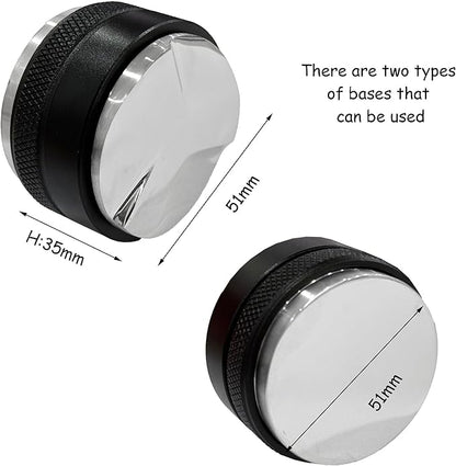 MIAO JIN 51mm Espresso Tamper Coffee Distributor & Hand Tamper Tool Dual 2 in 1 Espresso Distributor Fits All 51mm Espresso Portafilter Coffee Accessories