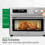 Load image into Gallery viewer, Infrared Heating Air Fryer Toaster Oven, Extra Large Countertop Convection Oven 10-in-1 Combo, 6-Slice Toast, Enamel Baking Pan Easy Clean with Recipe Book, Brushed Stainless Steel Finish