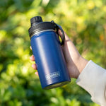 Load image into Gallery viewer, koodee Small Water Bottle 12 oz Stainless Steel Triple Wall Vacuum Insulated Wide Mouth Bottle with Leakproof Spout Lid (Navy)