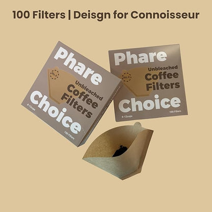 #4 Coffee Filters, 100 Count, Fits Ninja and Cuisinart 8-12 Cup Coffee Makers, Natural Unbleached Paper, No Blowout Design, Compatible with Pour Over Cones