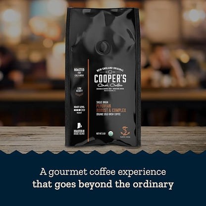 Peruvian Organic Cold Brew Coffee, Single Origin & Gourmet Beans, Tasting Notes Of Caramel With A Touch of Cherry & Orange, Medium Roast Coarse Ground Beans, 5 lb Coffee Bag