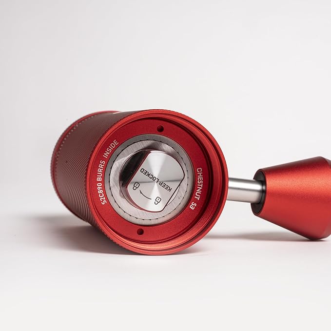 TIMEMORE S3 Manual Coffee Grinder with External Adjustment and Stainless Steel Patented Burr，Hand Coffee Grinder High Presicion Premium Expresso Coffee Grinder Chestnut S3, Red