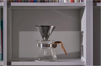 ATHIA Silver Stainless Steel Reusable Coffee Filter, Pour Over Cone Dripper with Fine Mesh, Paperless & Eco-Friendly Design, Fits Most Mugs, Carafes & Coffee Makers (Silver, Standard)