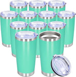 Load image into Gallery viewer, 20oz Tumbler Bulk Stainless Steel Tumbler Cup with Lid Vacuum Insulated Double Wall Travel Mug, Durable Powder Coated Travel Coffee Tumbler Mug for Hot &amp; Cold Drinks, Light Blue,12 Pack