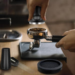 Load image into Gallery viewer, Coffee Espresso Tamper 51mm with WDT Tool Calibrated Spring Loaded, Coffee Tamper with Silicone Tamper Mat,Black Espresso Distribution Tool,Stainless Steel Base Tamper for Espresso Coffee Machine