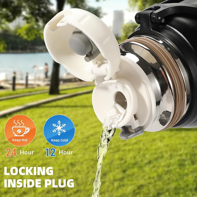 750ml/27 OZ Coffee Thermo with 3 cups, Insulated Water Bottle, Stainless Steel Vacuum Flask Set for Hot and Cold Drinks, Gifts Box