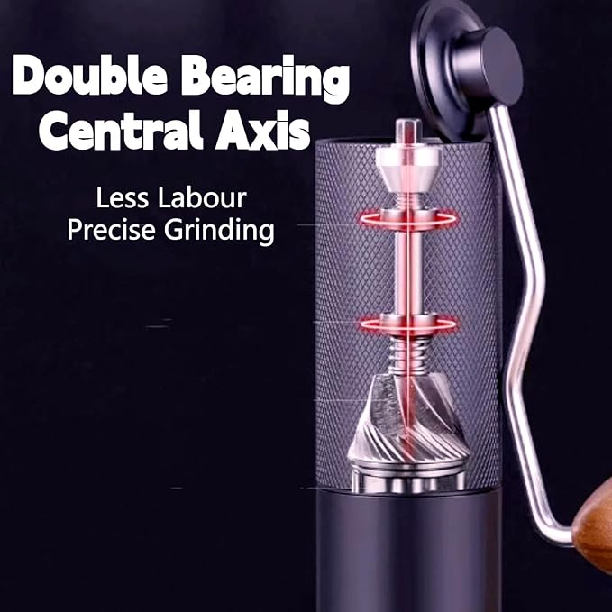 Manual Coffee Grinder Hand Adjustable Burr Conical Stainless Steel Grinder Portable Mill Faster Grinding for Espresso Pourover Frenchpress Moka Americano for Office Home Traveling Camping