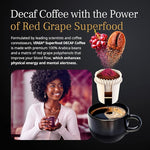 Load image into Gallery viewer, VINIA Blood Flow Energy Coffee DECAF - Medium Roast Superfood Coffee Pods, Swiss Water Process Powered by Red Grape Piceid Resveratrol. K Cup Compatible Coffee Pods, Caffeine Free, 60 Ct