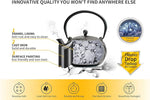 Load image into Gallery viewer, Tea Kettle, TOPTIER Japanese Cast Iron Teapot with Infuser, Cast Iron Tea Kettle Stovetop Safe, Wave Design Teapot Coated with Enameled Interior for 30 Ounce (900 ml), Midnight Black