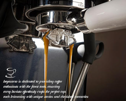 𝟓𝟒𝐦𝐦 𝐃𝐨𝐮𝐛𝐥𝐞 𝐒𝐩𝐨𝐮𝐭 Portafilter Fits Breville Barista Express and 54mm Breville Machines, Espresso Bottomless Portafilter with Puck Screen 53.5mm and Filter Basket