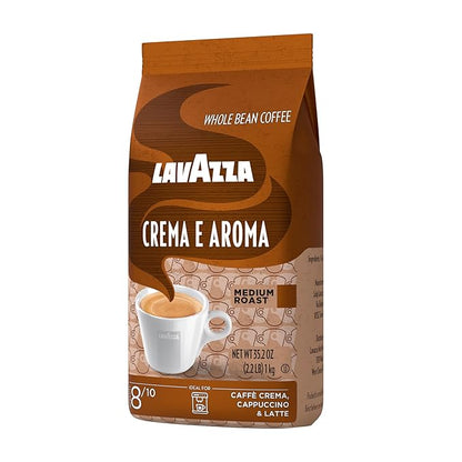 Lavazza Crema E Aroma Whole Bean Coffee Blend, 2.2-Pound Bag , Balanced medium roast with an intense, earthy flavor and long lasting crema, Non-GMO