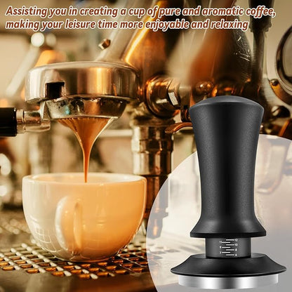 Yeelan Espresso Tamper 51mm with WDT Tool,Calibrated Spring Loaded Coffee Tamper with Silicone Mat,100% Flat Stainless Steel Base Espresso Tools - Tamper for Espresso Machine,Espresso Accessories