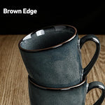 Load image into Gallery viewer, famiware Coffee Mugs Set of 4, Ocean Round 11.5oz Coffee Cup Set with Handle for Cocoa, Milk, Hot Chocolate, Stoneware Cups for Kitchen, Reactive Glaze, Microwave Dishwasher Safe, Deep Forest