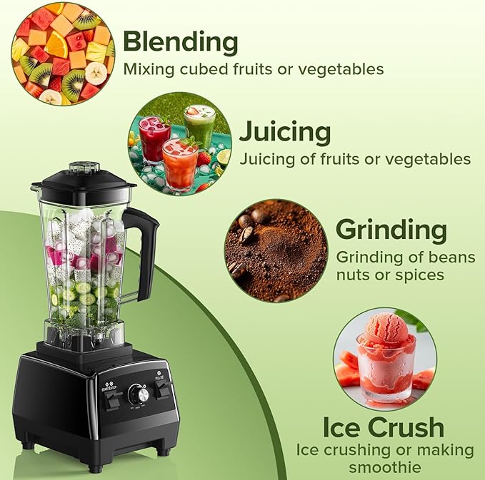 Blenders for Kitchen with 68Oz. Pitcher and 20Oz. To-go Cup, BPA-Free Countertop Blenders for Smoothies, Smoothie Blender for Ice Crush, Frozen Drinks