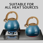 Load image into Gallery viewer, MARSKITOP Tea Kettle Stovetop Whistling Tea Pots for Stove Top Food Grade Stainless Steel Teapot for Induction Cooktop, 2.6 Quart, Blue