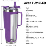 Load image into Gallery viewer, HASLE OUTFITTERS 30oz Tumbler With Handle, Insulated Travel Coffee Mug With Straw Leak-Proof Double Wall Stainless Steel Vacuum Tumblers Metal Cup with Straw for Hot and Cold Drink